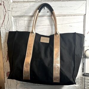 NWOT VS Victoria’s Secret Tote Lg Black w/ Copper ➡️17.5”⬇️14.5” /9” SD